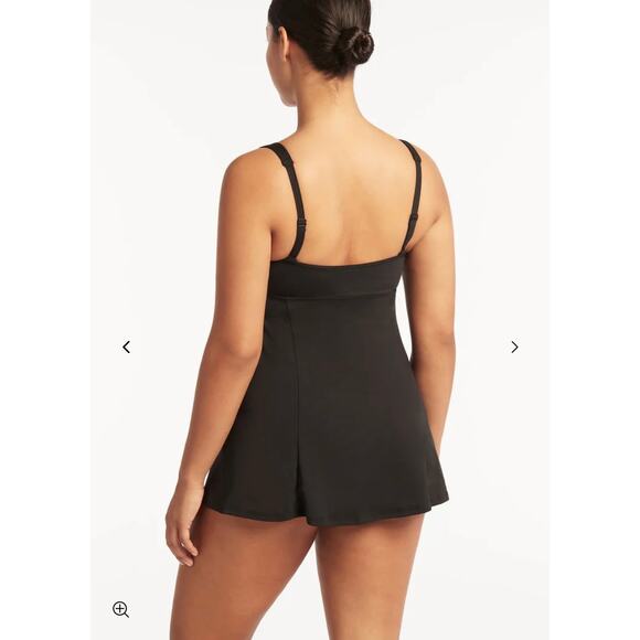 Sea Level Eco Essentials Square
Neck Swim Dress, Black / AU12/US8 (New) - Picture 2 of 8